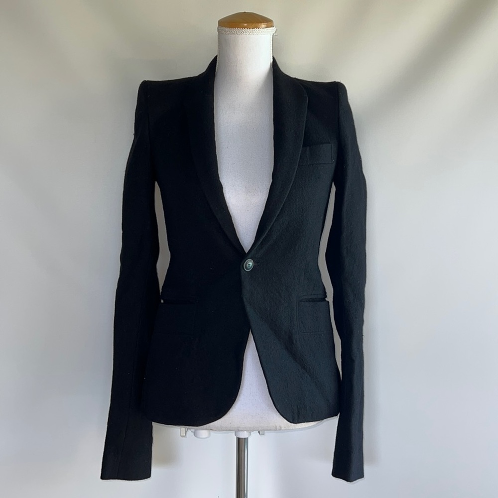 Rick Owens Single Breasted Structured Wool Blazer - sz 4 US